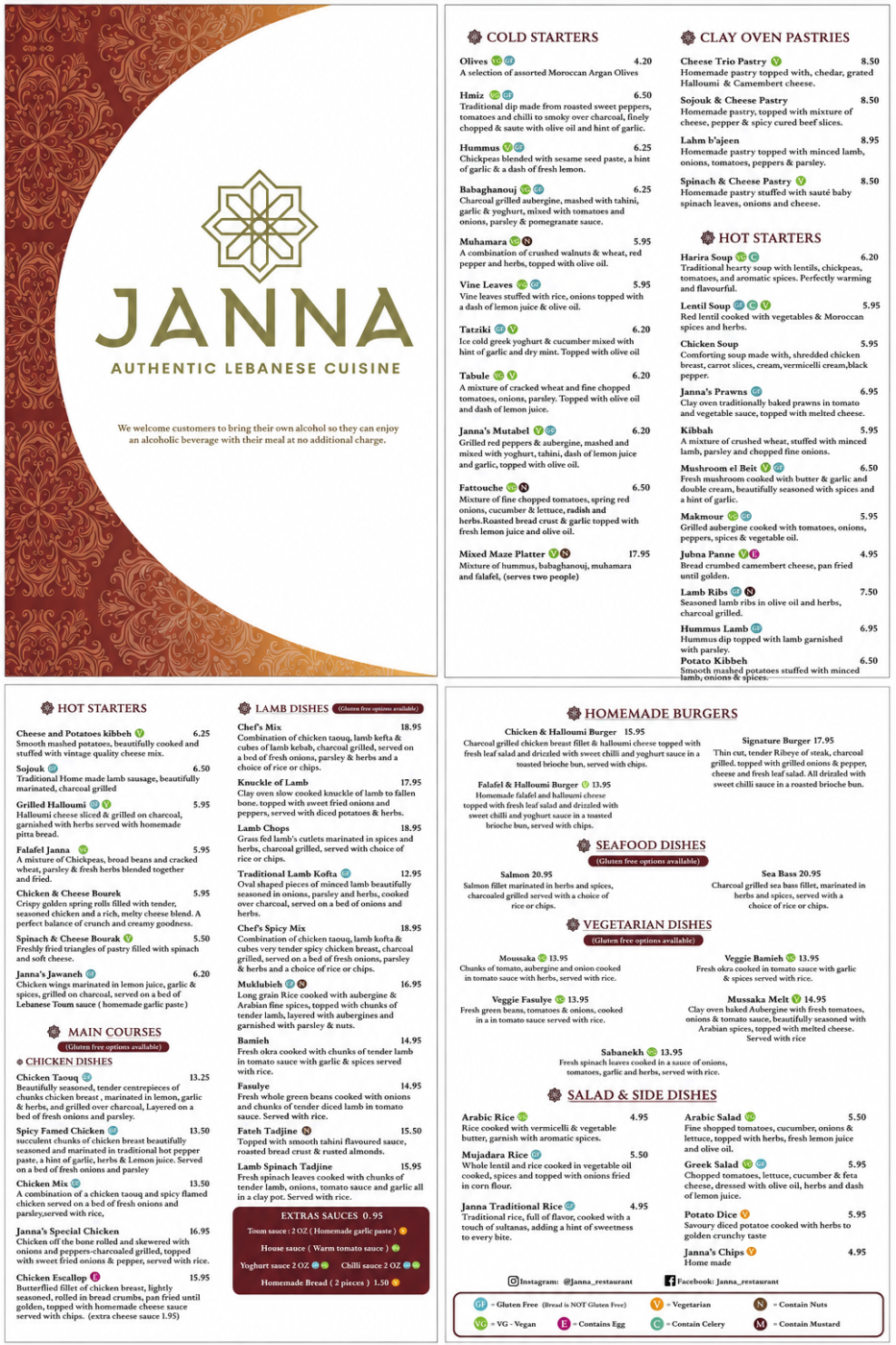 Janna Macclesfield Menu